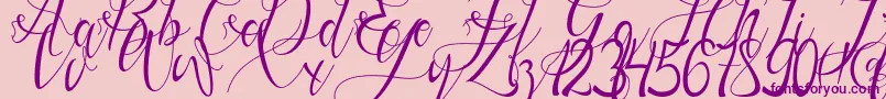 Gresthine Font – Purple Fonts on Pink Background