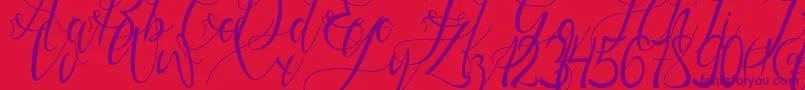 Gresthine Font – Purple Fonts on Red Background