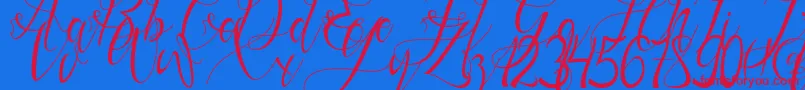 Gresthine Font – Red Fonts on Blue Background