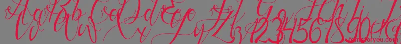 Gresthine-Schriftart – Rote Schriften auf grauem Hintergrund