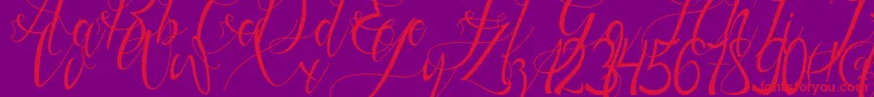 Gresthine-Schriftart – Rote Schriften auf violettem Hintergrund