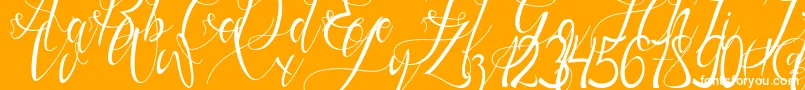 Gresthine-Schriftart – Weiße Schriften auf orangefarbenem Hintergrund