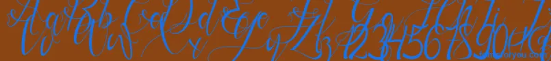 Gresthine Font – Blue Fonts on Brown Background