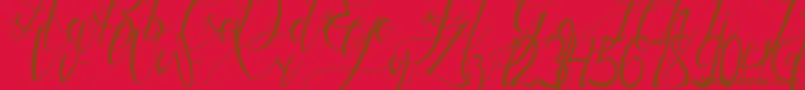 Gresthine Font – Brown Fonts on Red Background