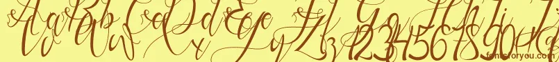 Gresthine-Schriftart – Braune Schriften auf gelbem Hintergrund