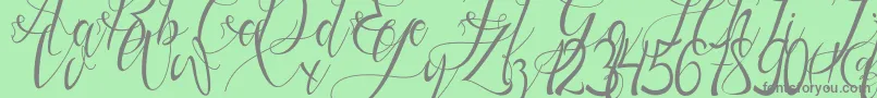 フォントGresthine – 緑の背景に灰色の文字