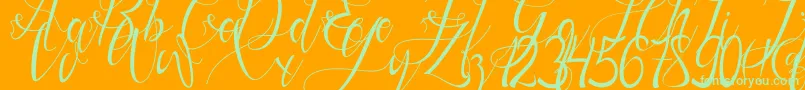 Gresthine Font – Green Fonts on Orange Background