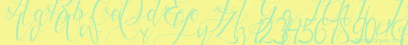 Weitere Informationen zur Gresthine-Schriftart Gresthine-Schriftart – Grüne Schriften auf gelbem Hintergrund