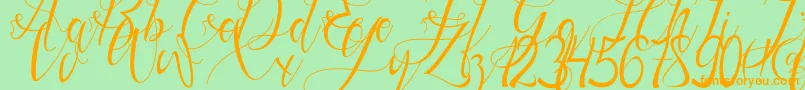 Gresthine Font – Orange Fonts on Green Background