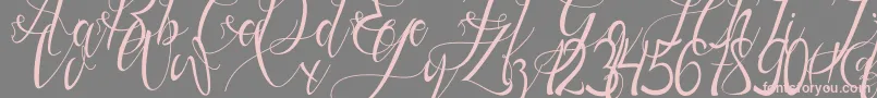 Gresthine-Schriftart – Rosa Schriften auf grauem Hintergrund