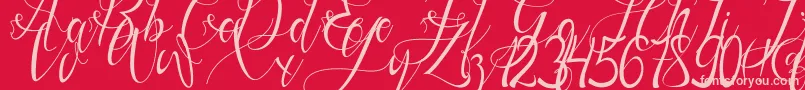 Gresthine Font – Pink Fonts on Red Background