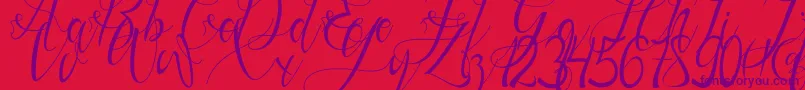 Fonte Gresthine – fontes roxas em um fundo vermelho