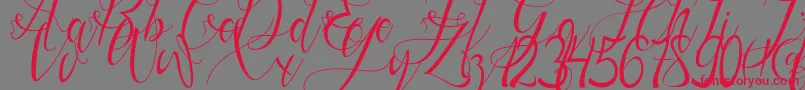 Gresthine Font – Red Fonts on Gray Background