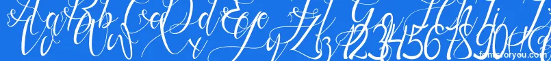 Gresthine Font – White Fonts on Blue Background