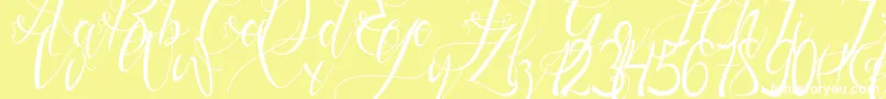 Gresthine Font – White Fonts on Yellow Background