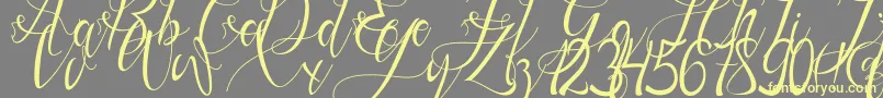 Gresthine Font – Yellow Fonts on Gray Background