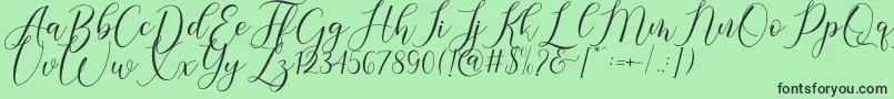 Gresya Font – Black Fonts on Green Background