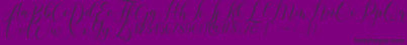 Gresya-Schriftart – Schwarze Schriften auf violettem Hintergrund