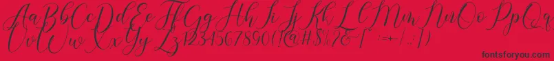 Gresya-Schriftart – Schwarze Schriften auf rotem Hintergrund