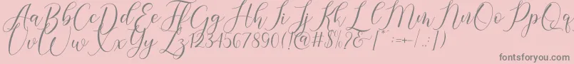 Gresya-Schriftart – Graue Schriften auf rosa Hintergrund