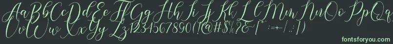 Gresya Font – Green Fonts on Black Background