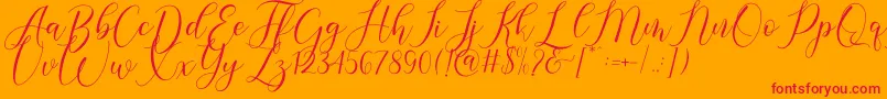 Gresya-Schriftart – Rote Schriften auf orangefarbenem Hintergrund