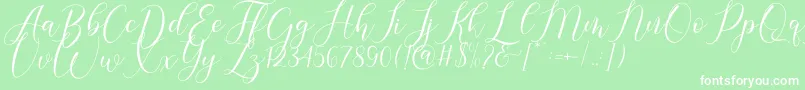 Gresya Font – White Fonts on Green Background