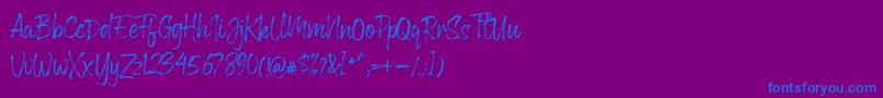 Greyfox Font – Blue Fonts on Purple Background