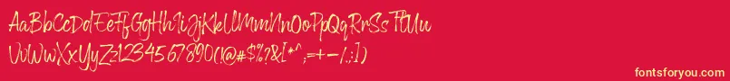Greyfox-Schriftart – Gelbe Schriften auf rotem Hintergrund