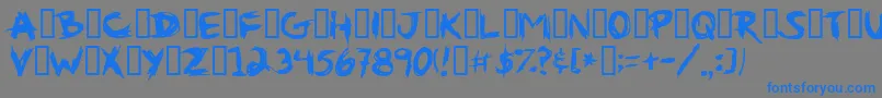フォントGRIBOUIL – 灰色の背景に青い文字