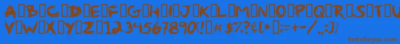 GRIBOUIL Font – Brown Fonts on Blue Background