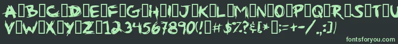 フォントGRIBOUIL – 黒い背景に緑の文字