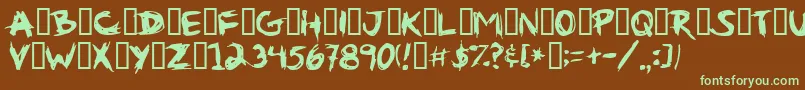 GRIBOUIL-Schriftart – Grüne Schriften auf braunem Hintergrund