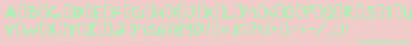 GRIBOUIL-Schriftart – Grüne Schriften auf rosa Hintergrund