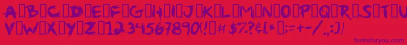 GRIBOUIL Font – Purple Fonts on Red Background