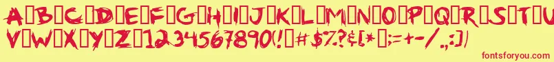 Подробнее о шрифте GRIBOUIL Шрифт GRIBOUIL – красные шрифты на жёлтом фоне