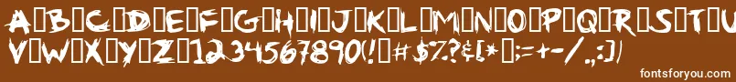 GRIBOUIL-fontti – valkoiset fontit ruskealla taustalla