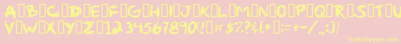 GRIBOUIL Font – Yellow Fonts on Pink Background