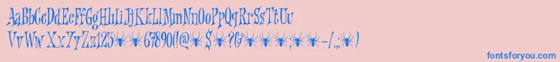 Griezelig DEMO-Schriftart – Blaue Schriften auf rosa Hintergrund