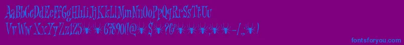 Griezelig DEMO-Schriftart – Blaue Schriften auf violettem Hintergrund