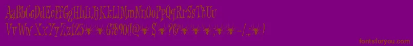 Griezelig DEMO-Schriftart – Braune Schriften auf violettem Hintergrund