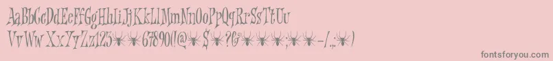Fonte Griezelig DEMO – fontes cinzas em um fundo rosa