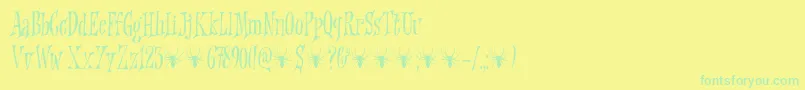 Griezelig DEMO Font – Green Fonts on Yellow Background