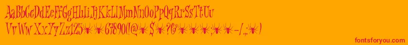 Griezelig DEMO Font – Red Fonts on Orange Background