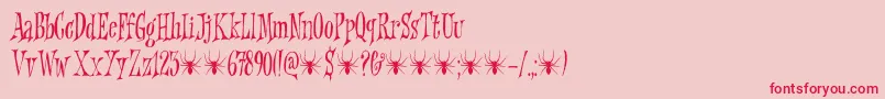 Griezelig DEMO-Schriftart – Rote Schriften auf rosa Hintergrund