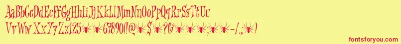 Griezelig DEMO Font – Red Fonts on Yellow Background