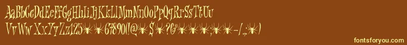 Griezelig DEMO Font – Yellow Fonts on Brown Background