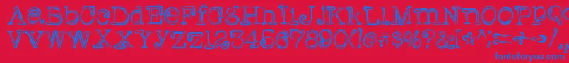 フォントGriffin – 赤い背景に青い文字
