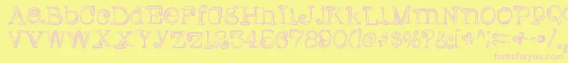 Griffin-fontti – vaaleanpunaiset fontit keltaisella taustalla