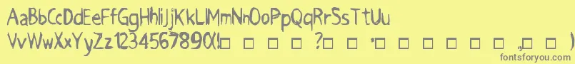 GRIMACEフォントについての詳細 フォントGRIMACE – 黄色の背景に灰色の文字